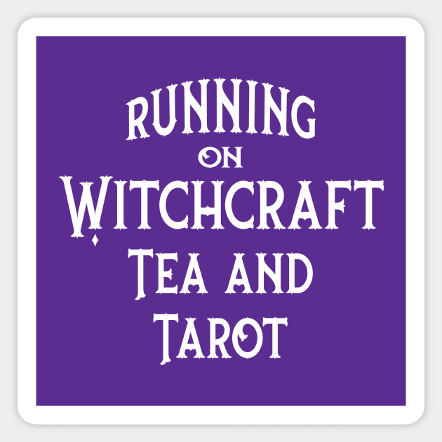 Running on Witchcraft Tea and Tarot Cheeky Witch® Sticker by Cheeky Witch